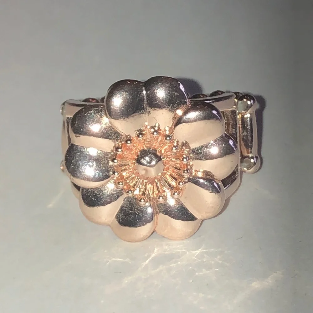 Rose Gold Tone Floral Boho Statement Ring